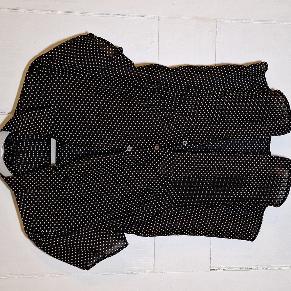 Polka dot button down blouse